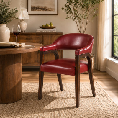 Chaise de salle à manger avec accoudoirs de la collection LUMera - rouge