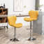 2 chaises pivotantes réglables revêtues de jaune, rembourrage en mousse épaisse, tissu en velours, apparence de ligne verticale élégante, réglage de la hauteur du vérin à gaz 2 360 pivotant, réglage du vérin à gaz, design, repose-pieds-1469230220