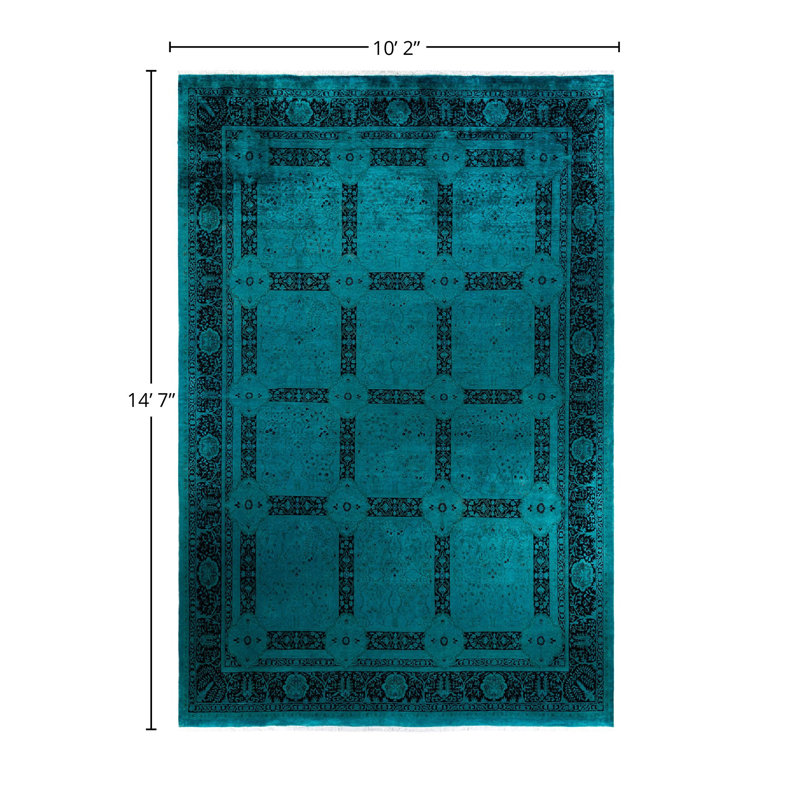 Tapis unique en laine 10 pi 2 po x 14 pi 7 po Lyrica
