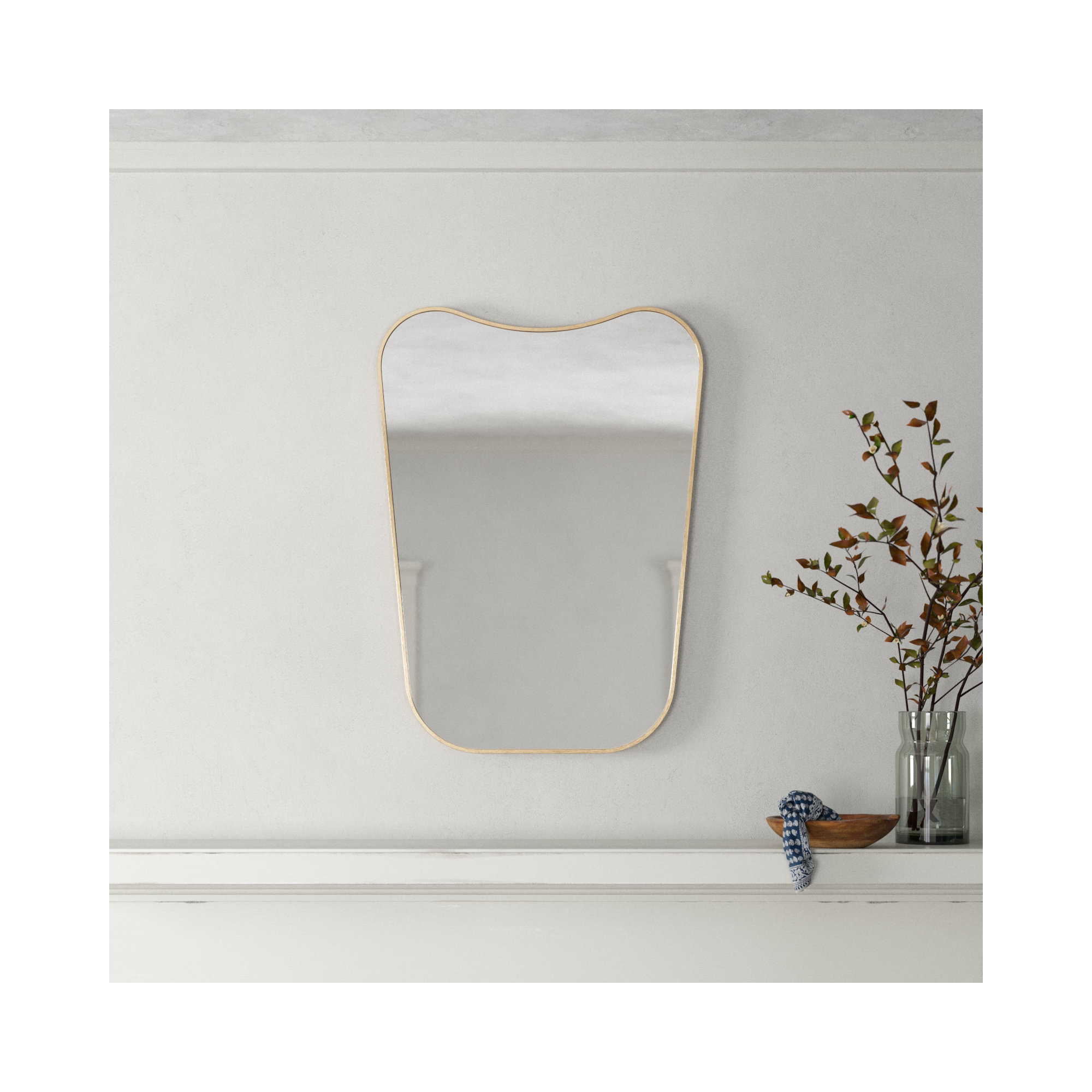 Bellona Metal Asymmetrical Mirror, 30" x 22"