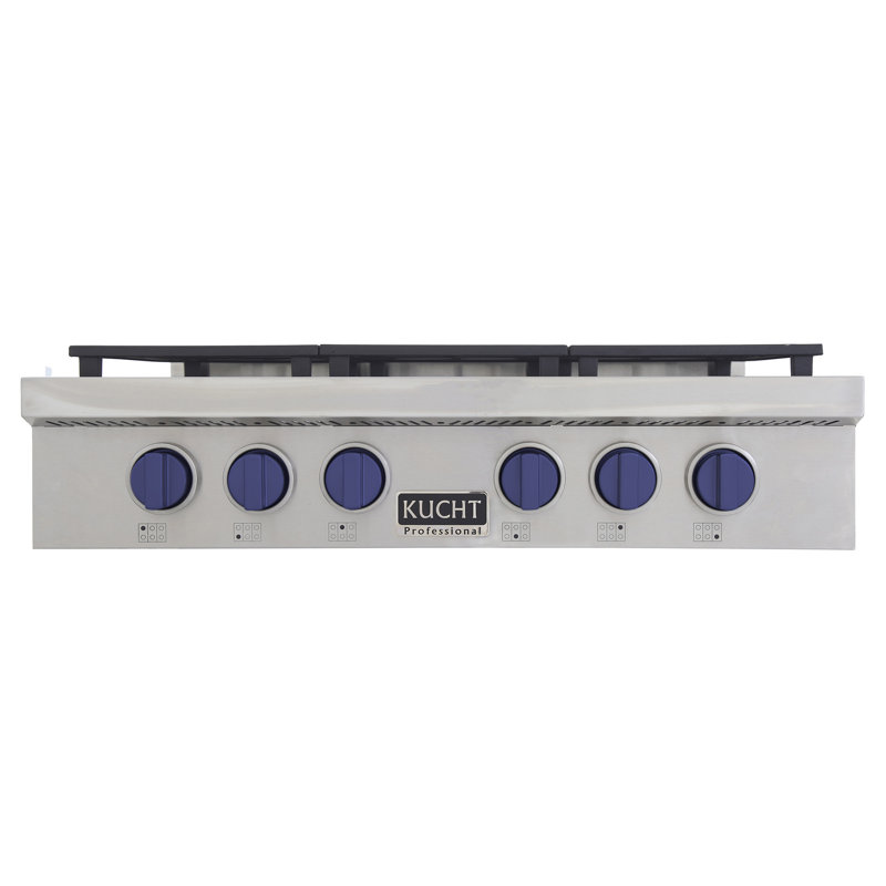 36" 6 Burner Cooktop, Liquid Propane, Royal Blue