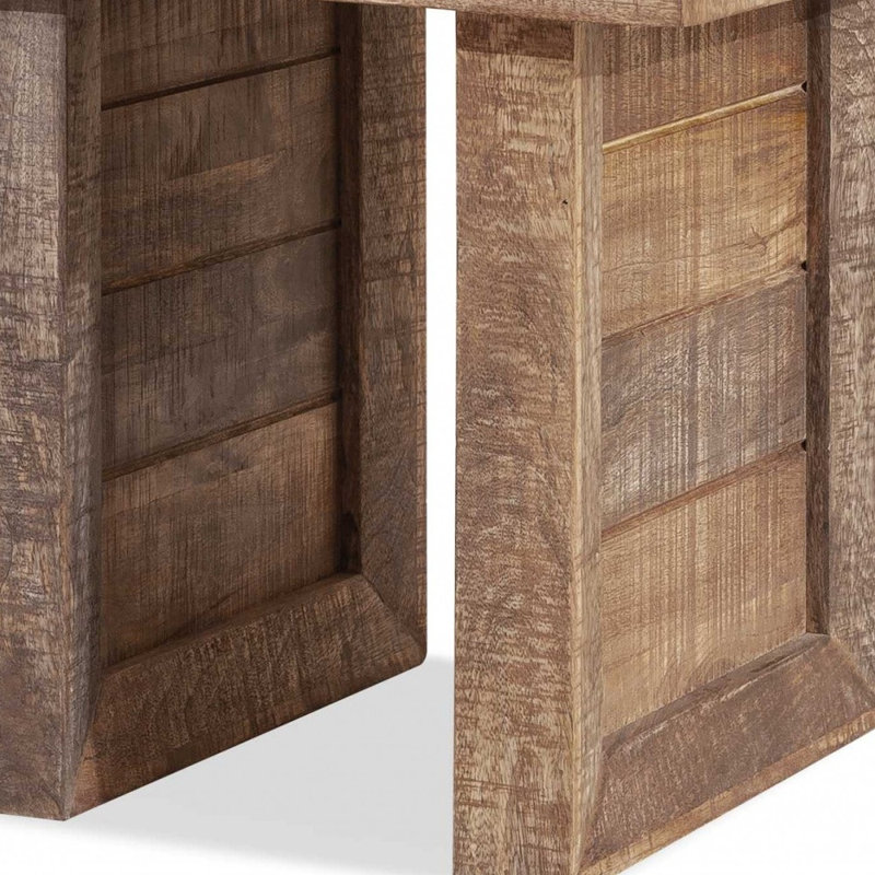 Table de bout carrée 20 po en bois massif brun