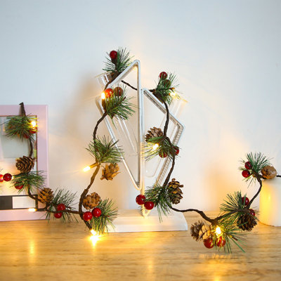 Pinecone Copper Lamp Christmas Decoration Luminous Rattan Colored Light LED Light String Pinecone Christmas Tree Decoration