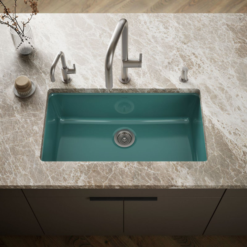 IronTones 33" L x 19" W Dual Mount Kitchen Sink, Cashmere