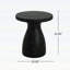 Table d'appoint d'extérieur légère en béton MGO avec effet marbre noir, résistante aux intempéries et sans assemblage requis
