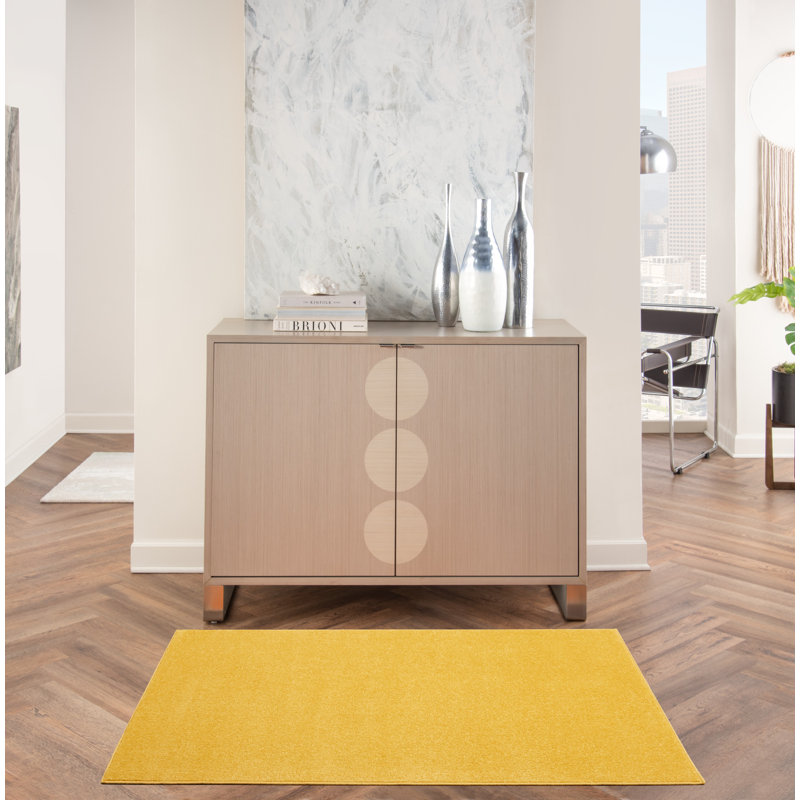 Tapis intérieur / extérieur jaune Nourison Essentials, Rectangulaire 3 pi x 5 pi