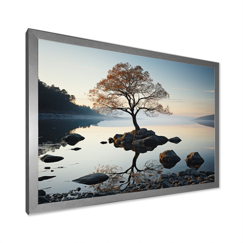 Lakeside Nature Serenity, Cadre simple argenté, H 34 po x l 44 po x P 1,5 po
