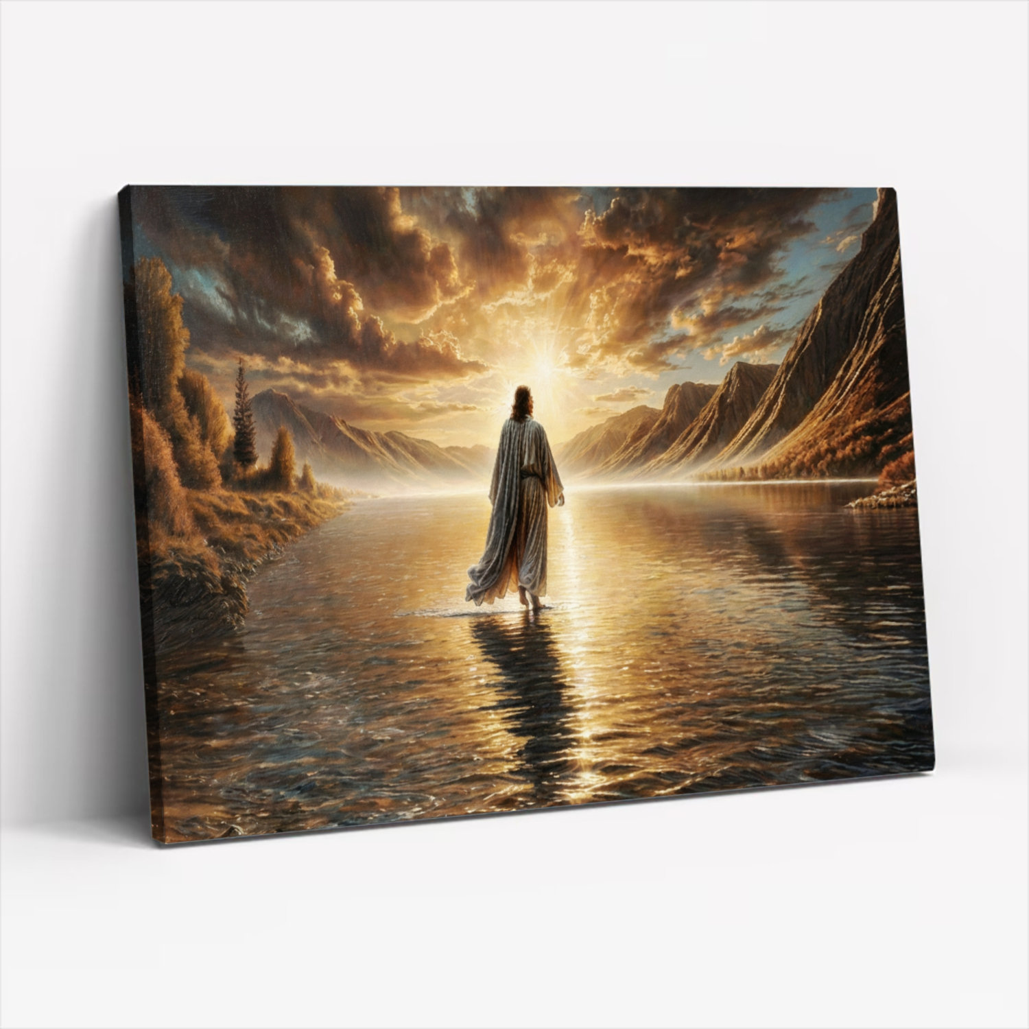 Astoria Grand Jesus Walking On Water Canvas Wrapped Wall Art Oil ...