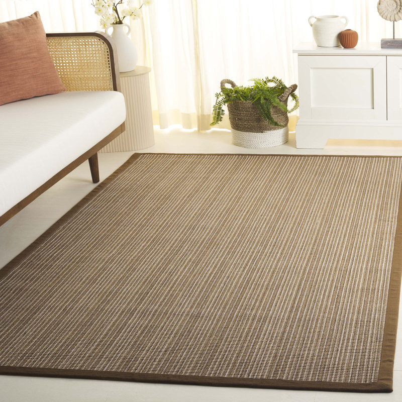 Tapis en sisal de fibres naturelles nazi avec latex, Rectangle 5 pi x 7 pi 6 po