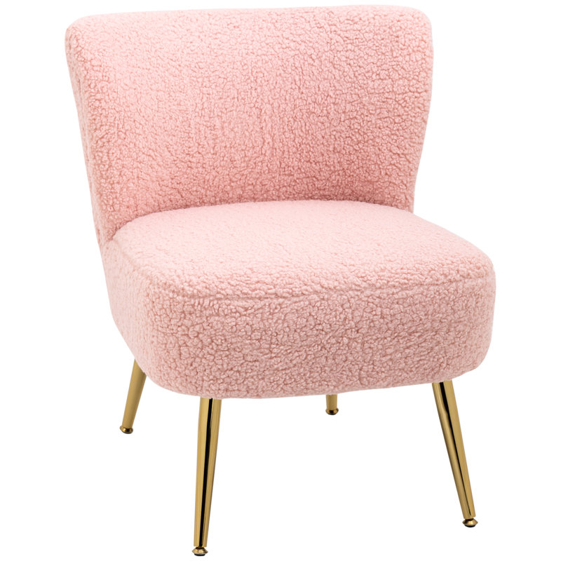 Fauteuil de chambre de 22,4 po Kelci-Louise, Rose 100 % polyester