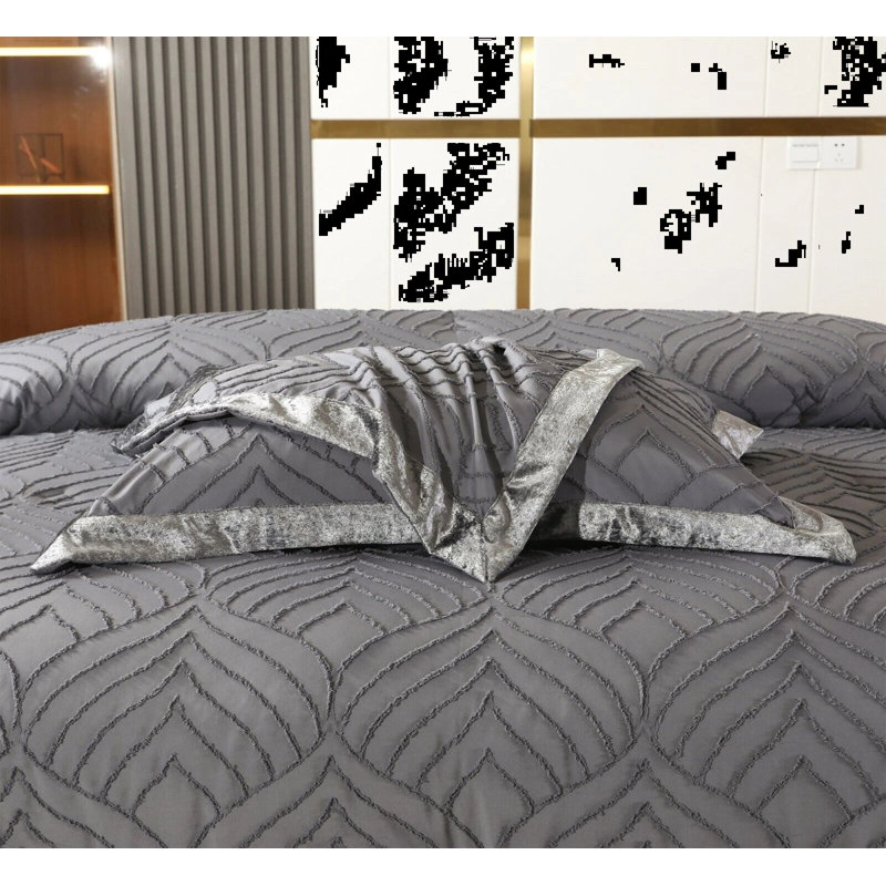 Microfiber Bedspread with Pillow Shams Included, Grey