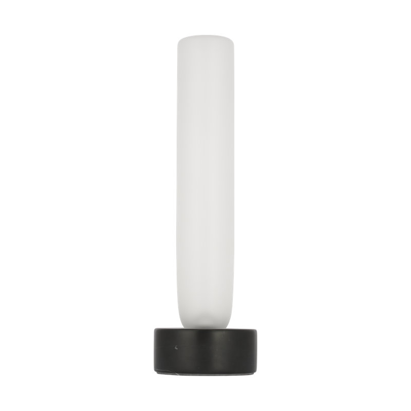 Kelly Wearstler Volver 1-light Small Table Lamp in White Marble with Clear Etched Glass shade, Black
