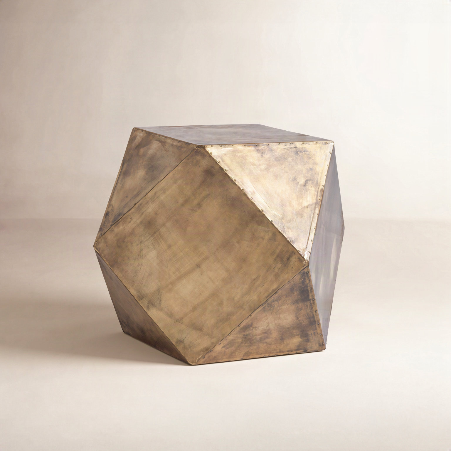 Torval End Table, 18.5" H x 26" W x 26" D, Distressed Golden Hue