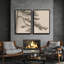 Art mural encadré, rétro, antique, classique pour chambre à coucher - 24 po x 36 po x 2 panneaux-944217581-944217582