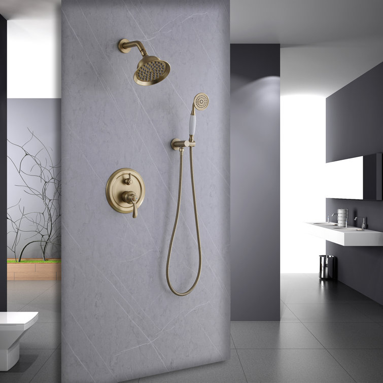 Retro Gold Bathroom Shower Set With Diamonds