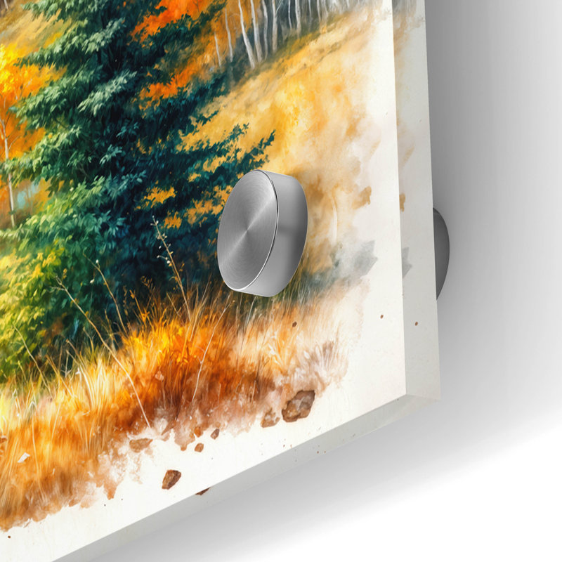  «Aspen Landscape Watercolor» par Rey Klimt, art mural en verre acrylique, 48 po x 24 po