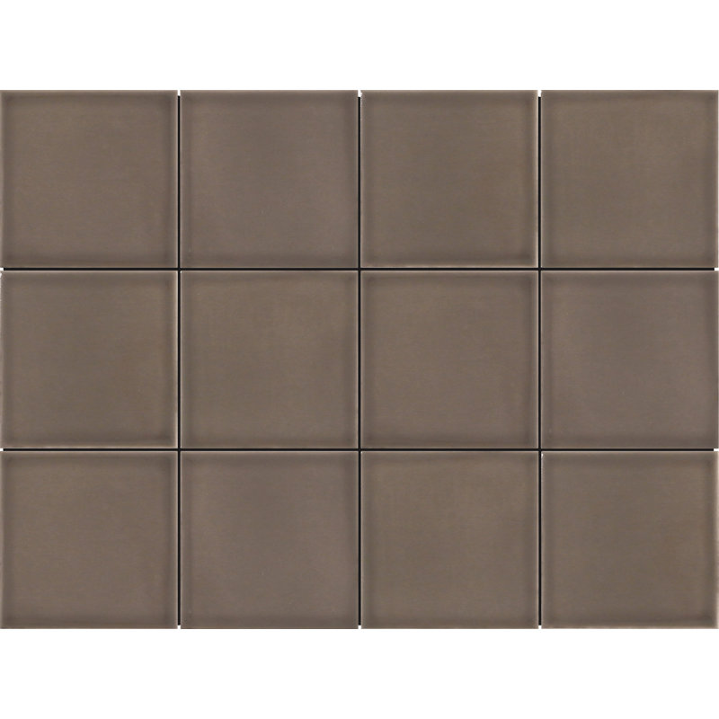 Kaze 12" x 16" Ceramic Grid Wall & Floor Tile, Taupe