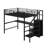 Metal Full Loft Bed With Wardrobe And LED Light
