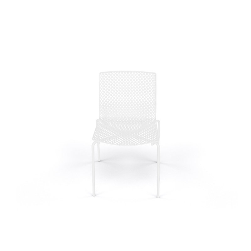 Chaise de salle à manger de patio empilable Fuller, Blanc