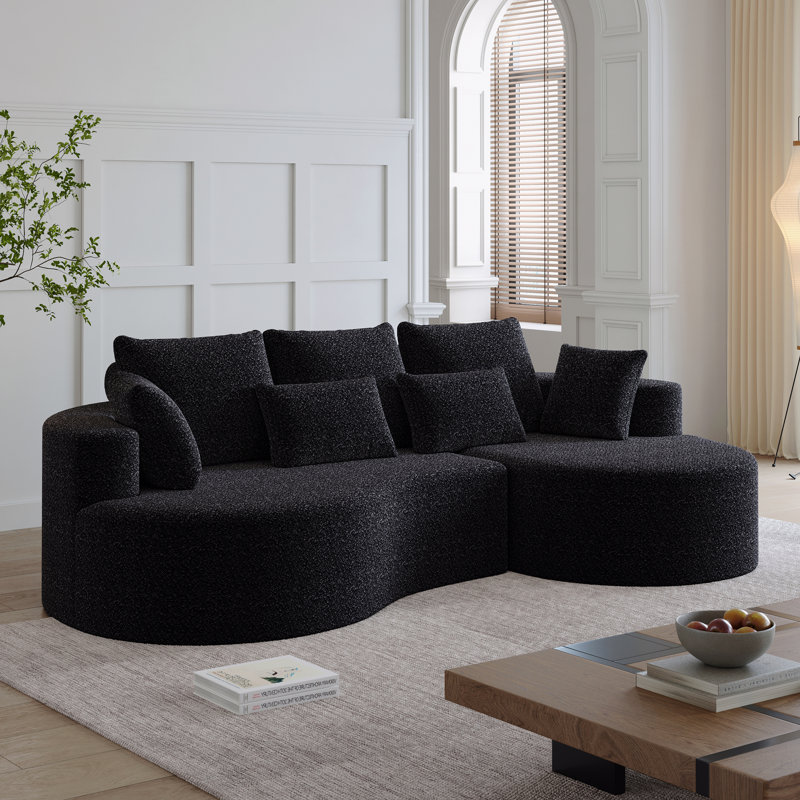 Canapé modulaire surdimensionné rembourré Modern, Orienté à droite, Black