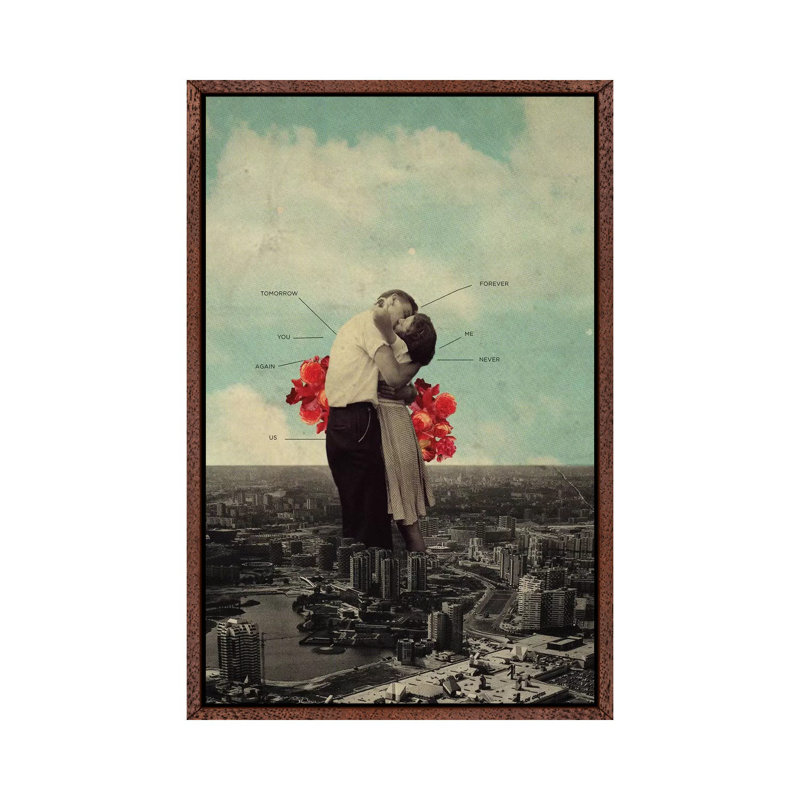 Neverforever by Frank Moth - Print on Canvas, 66.04cm H x 45.72cm W x 3.81cm D, Classic Brown Wood Framed