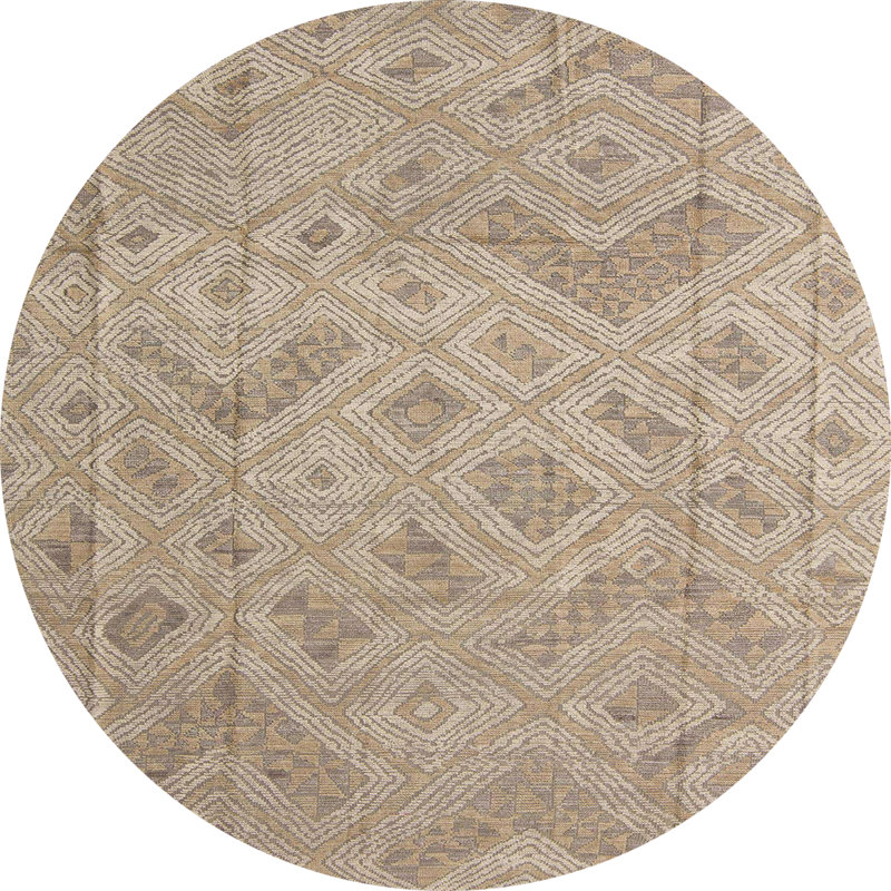 Tapis abstrait à motifs abstraits moderne 5007, Rond 6 pi