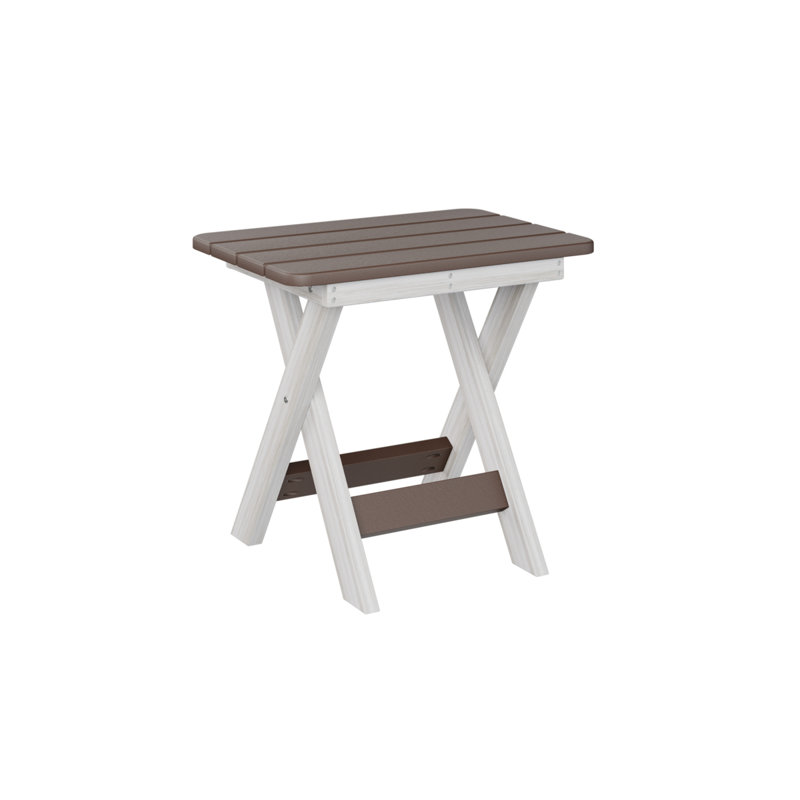 Berlin Gardens Folding End Table, Chocolate Brown, Seashell