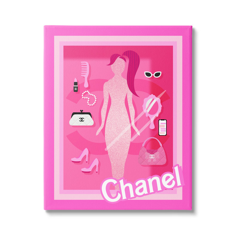 " Trendy Fashion Doll " Graphic Art, 48" H x 36" W x 1.5" D