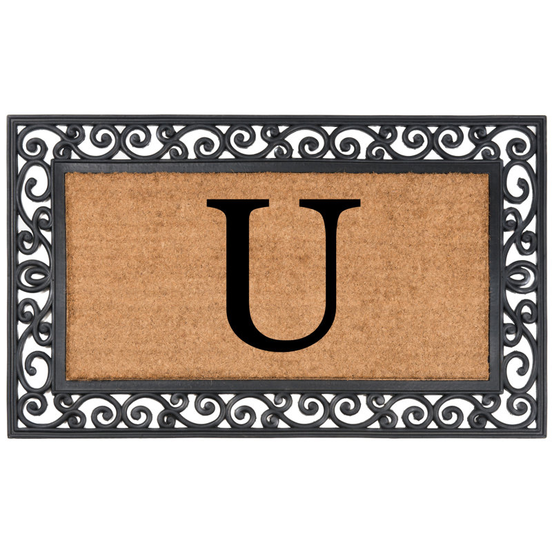 Tapis de porte d'extérieur antidérapant 36 po x 24 po Arijit, U