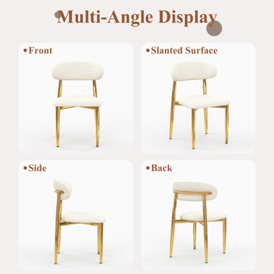 5-Piece Modern Round Dining Set, 31.5" Tulip Pedestal Table with 4 Upholstered Dining Chairs for Kitchen & Dining Room