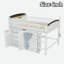 Lit mezzanine avec armoire de rangement, garde-robe et DEL-806182395