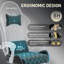 Metro Lane Adjustable Reclining Ergonomic Swiveling PC & Racing Game Chair with Footrest-2064168981