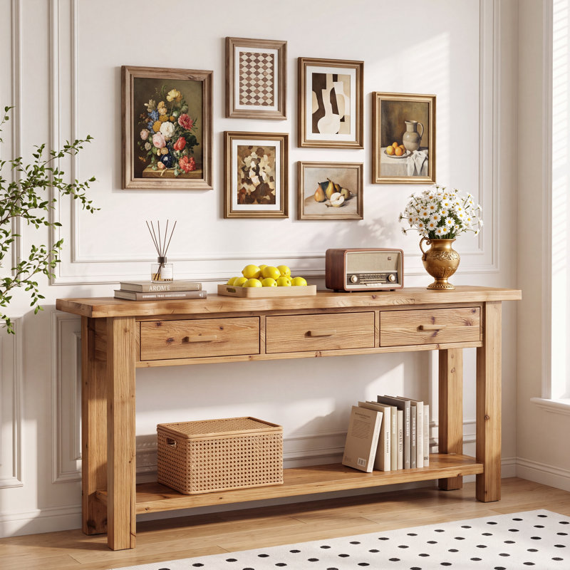 Console 79,84 po avec 3 tiroirs