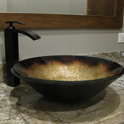 Novatto 17.5'' Glass Circular Bathroom Sink