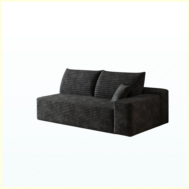 Canapé rembourré noir moderne, canapé de salon élégant pour la maison, appartement et bureau