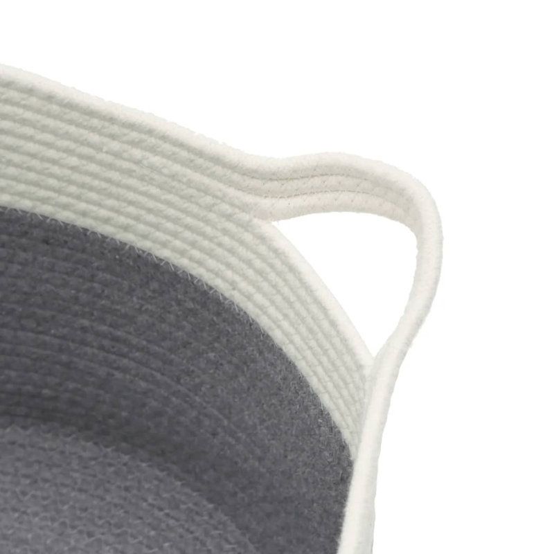 House Of Hampton Fabric Decorative Basket, Grey/White