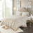 Cotton Chenille Medallion Fringe Coverlet Mini Taupe Full- 100% Cotton, Shabby Chic, Style, All Season Use, , Machine Washable Bedding Chic Appeal, 2 Matching Shams,-121405835-121405836