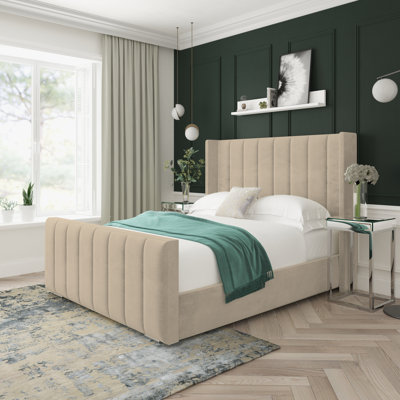 Willow Naples Velvet Upholstered Ottoman Bed Frame