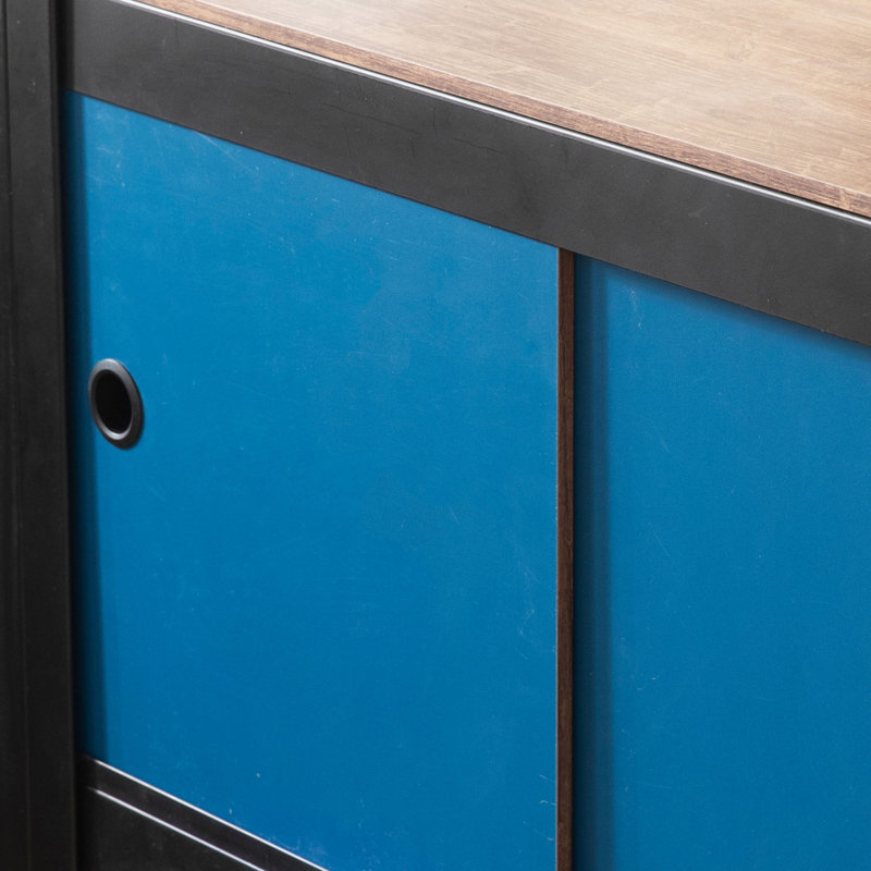 Jacobson 76.9" H x 32.1" W x 16.4" D Closet System Walk-In Tower, Black/Blue