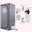 Full Size Portable Grey Steam Sauna Tent–Personal Home Spa, With Steam Generator, Remote Control, Foldable Chair, Timer And PVC Pipe Connector Easy To Install.Fast Heating, With FCC Certification