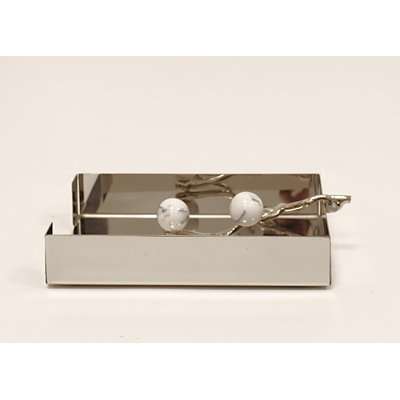 Tissue Holder Silver With Ball - 9"L