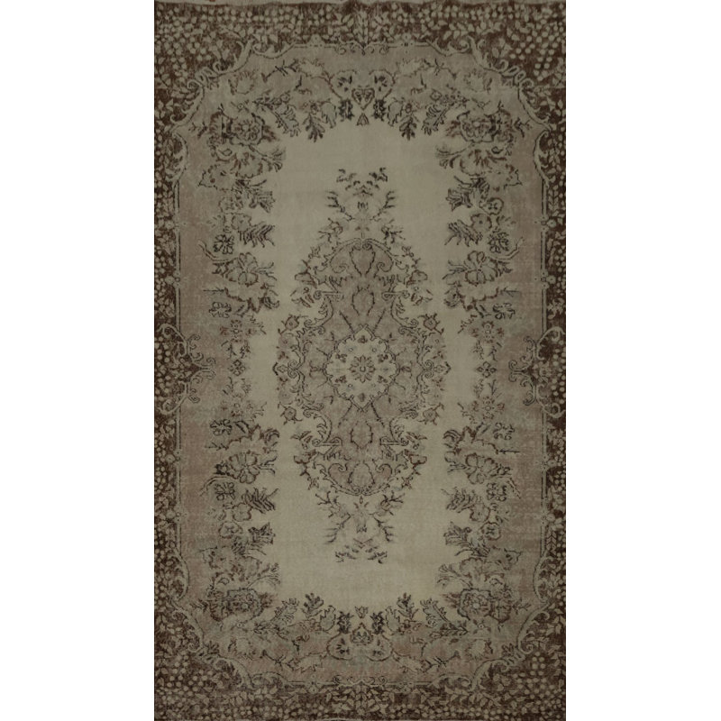 Tapis rétro Anatolian 6 x 10 avec bordure ornée