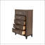Grande commode rustique en chêne gris rustique avec 5 tiroirs, espace de rangement durable et spacieux pour les chambres à coucher modernes