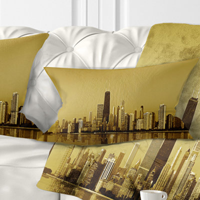 Coussin de skyscrapers chicago coast avec coussin lombaire cityscape