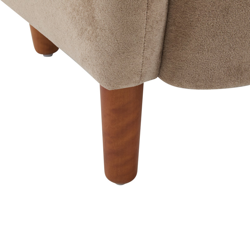 Langston Velvet Upholstered Wingback Accent Chair, Camel