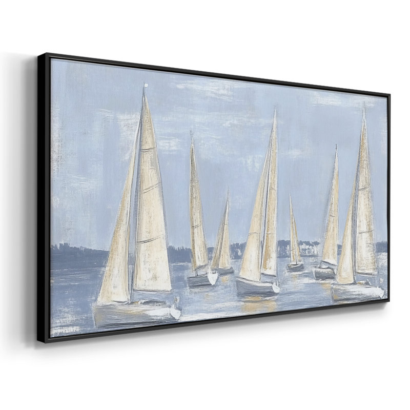 Série nautique-CCxxviii - Toile tendue avec châssis encadré - Prêt à être accroché, H 25 po x l 49 po, Noir