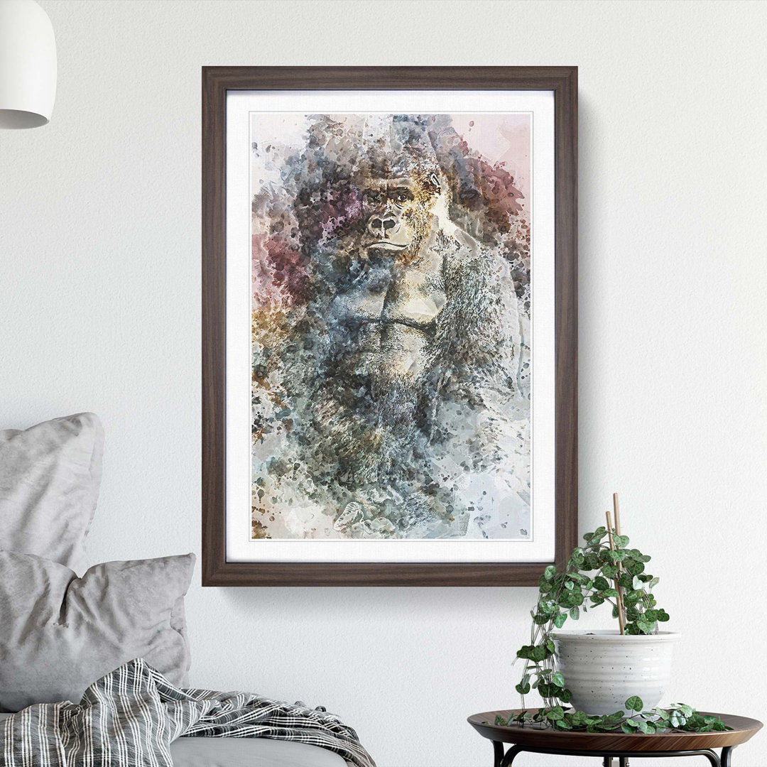 The Silverback Gorilla in Abstract - Framed Print