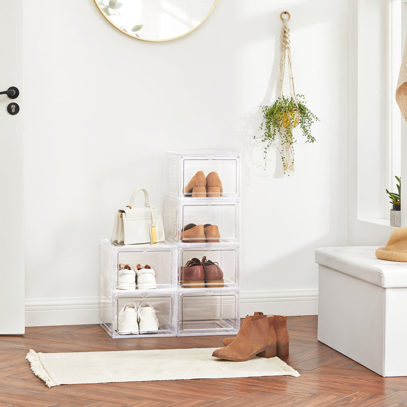 Stackable Shoe Storage Box, White