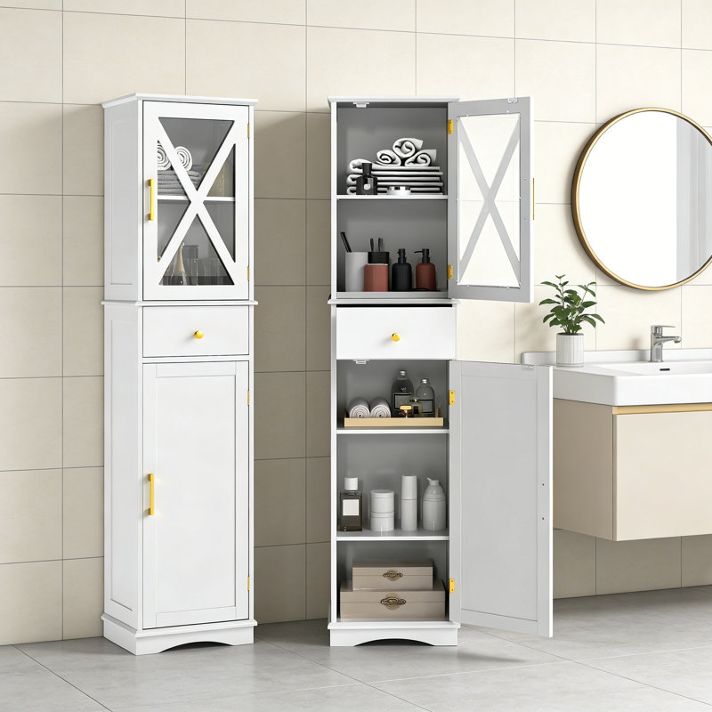 Freestanding Linen Cabinet, White