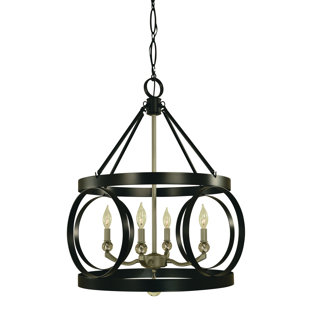 4 - Light Wagon Wheel Chandelier
